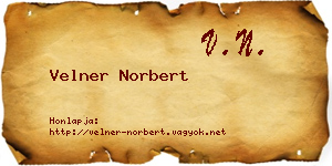 Velner Norbert névjegykártya