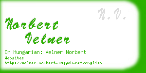 norbert velner business card